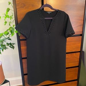 Madewell black embroidered mini dress Sz 8